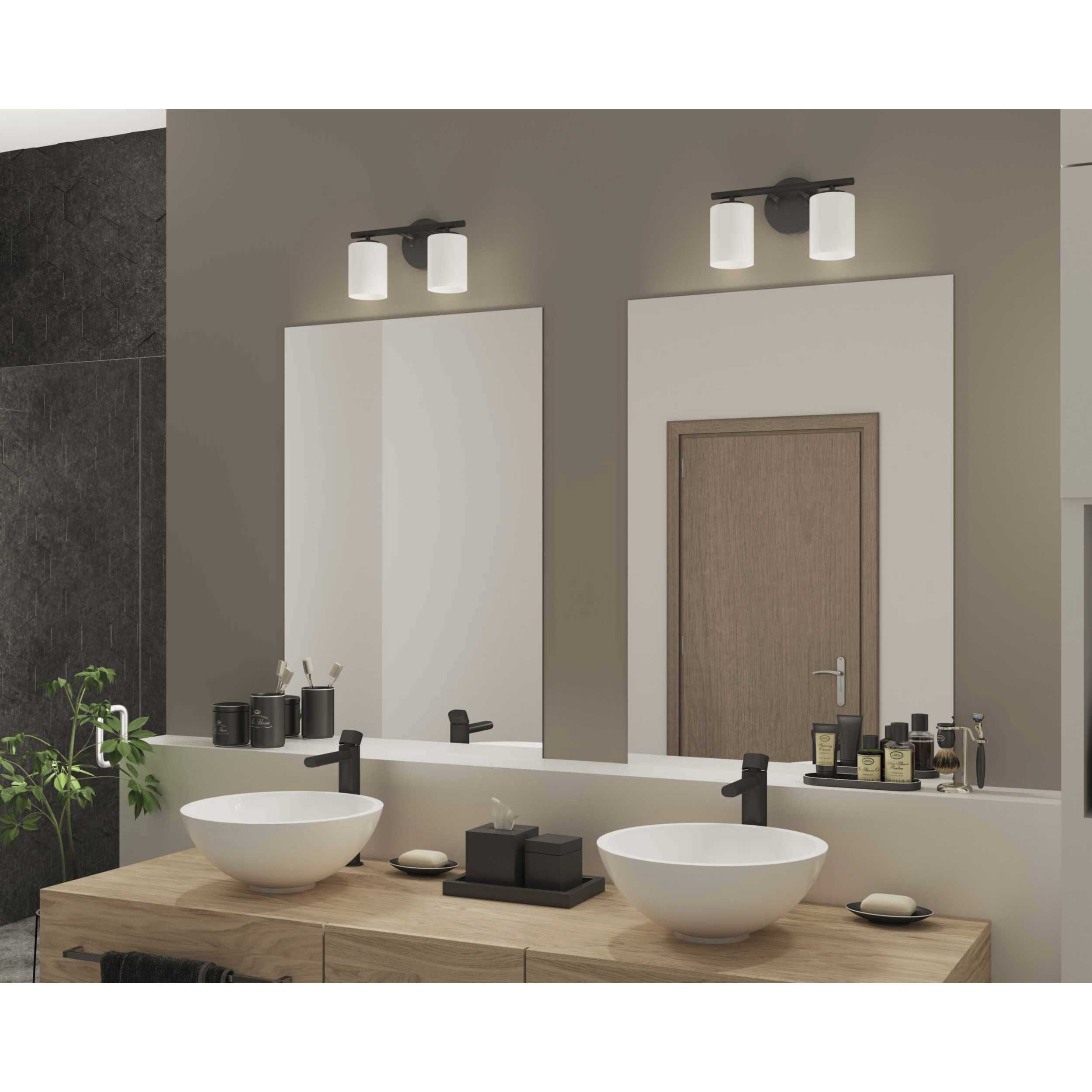 Replay 2 Light 13 inch Black Bath Vanity Wall Light